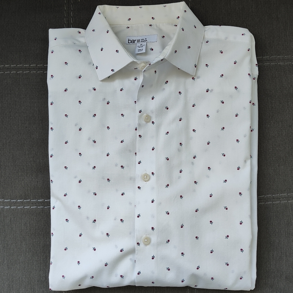 BAR III White Shirt With Subtle Floral